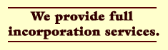 We provide full incorporation services