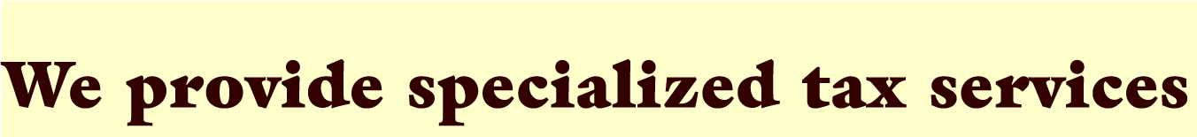 We provide specialized tax services